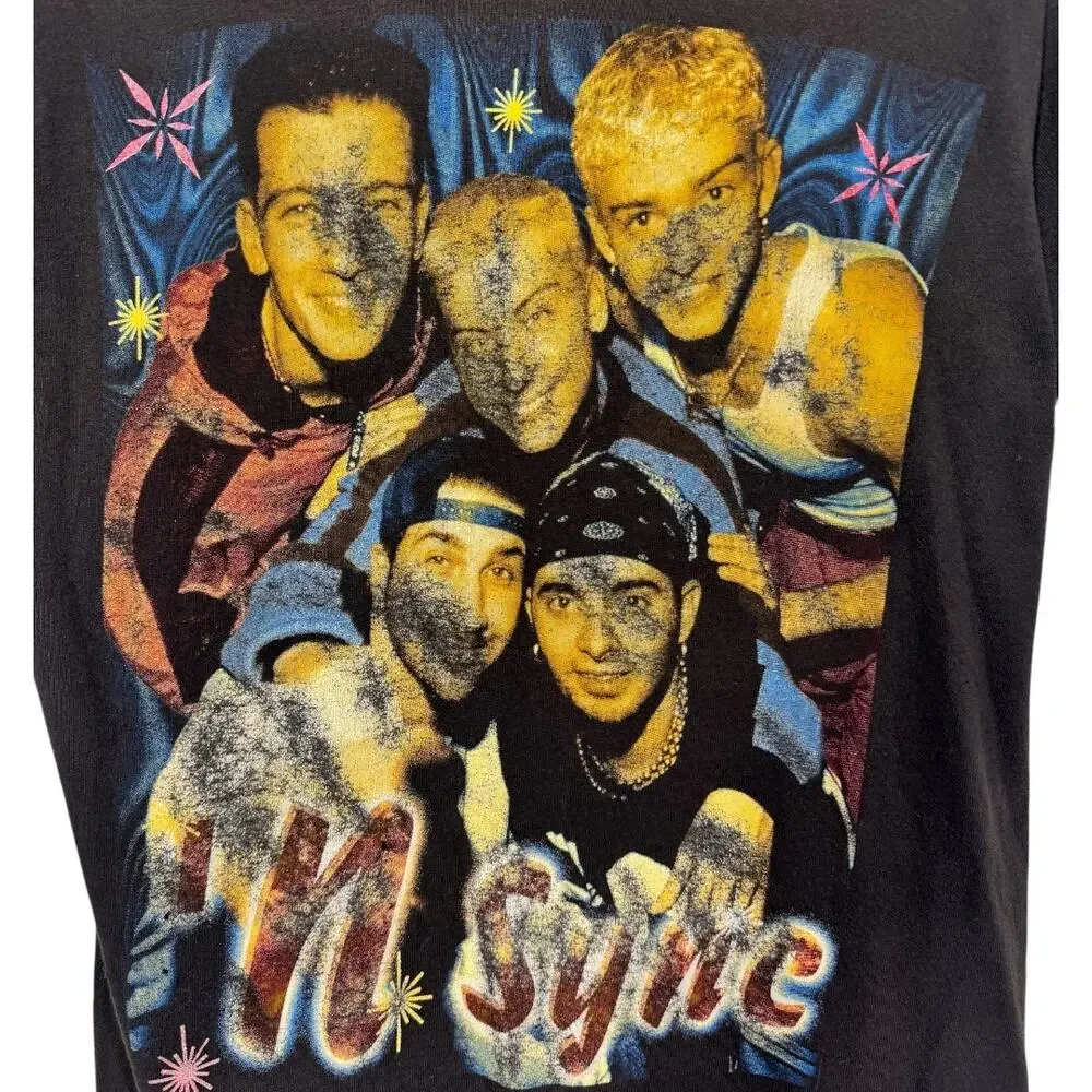 Vintage Nsync Rap Tee Small S Double Sided Graphic Boy Band Faded Grunge - Picture 2 of 7